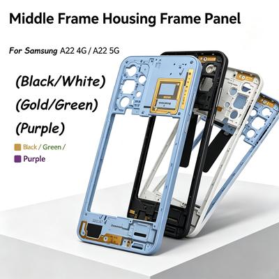 New For Samsung A23 4G A22 5G A23 A22 4G Middle Frame Housing Frame Panel Rear Housing Panel With NFC Antennas