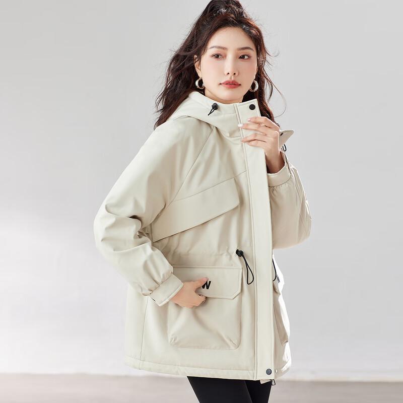 Giacca imbottita da donna con cappuccio TERRE BLEUE foderata in pile