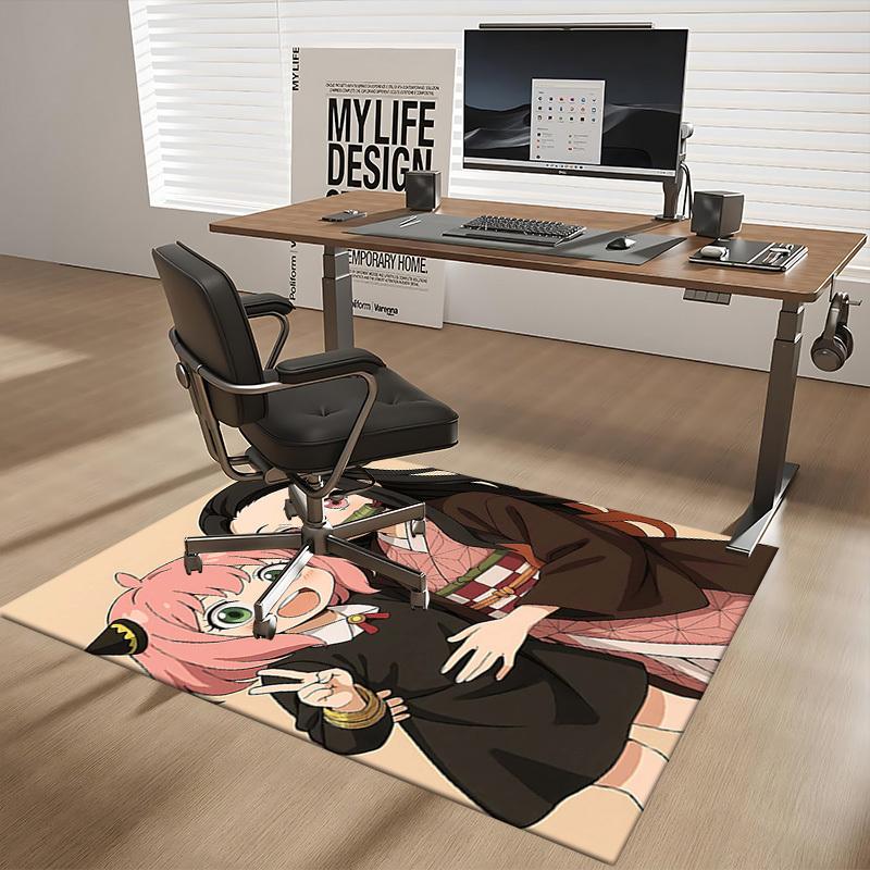 1pc Demon Slayer Nezuko Kimetsu No Yaiba Anime Cartoon Design Office Chair Mat Non-Slip Carpet for Home Decor Living Room Bedroom Game Room Dormitory