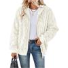 Women's Fashion Long Sleeve Solid Color Hooded Sweatshirt Jacket