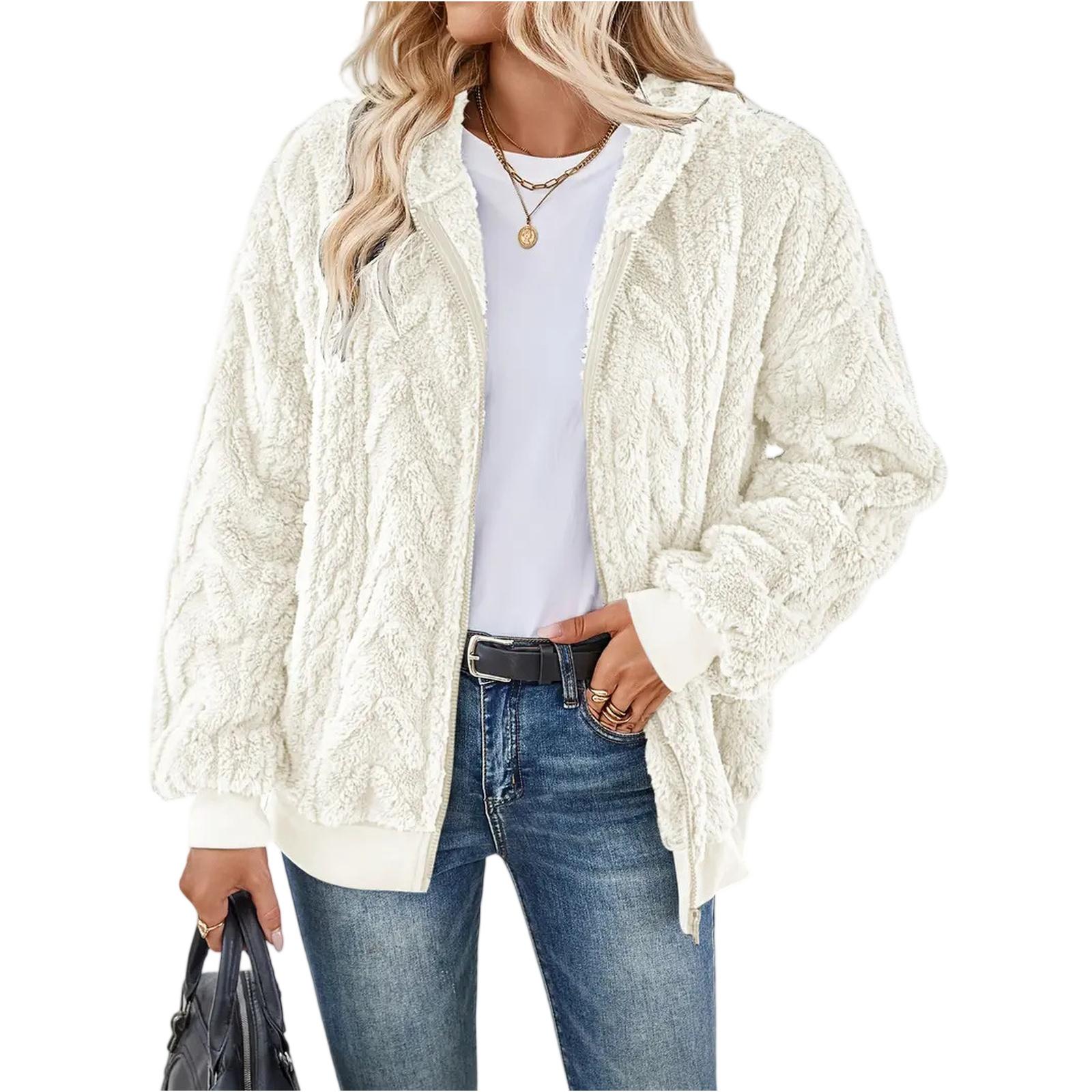 

Women s Fashion Long Sleeve Solid Color Hooded Sweatshirt Jacket XL