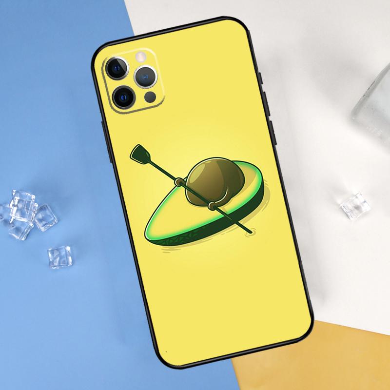 Cartoon Avocado Phone Case For iPhone 16 Pro Max 13 12 Mini 11 14 15 Pro Max XR 16 15 Plus 16e Cover Shell
