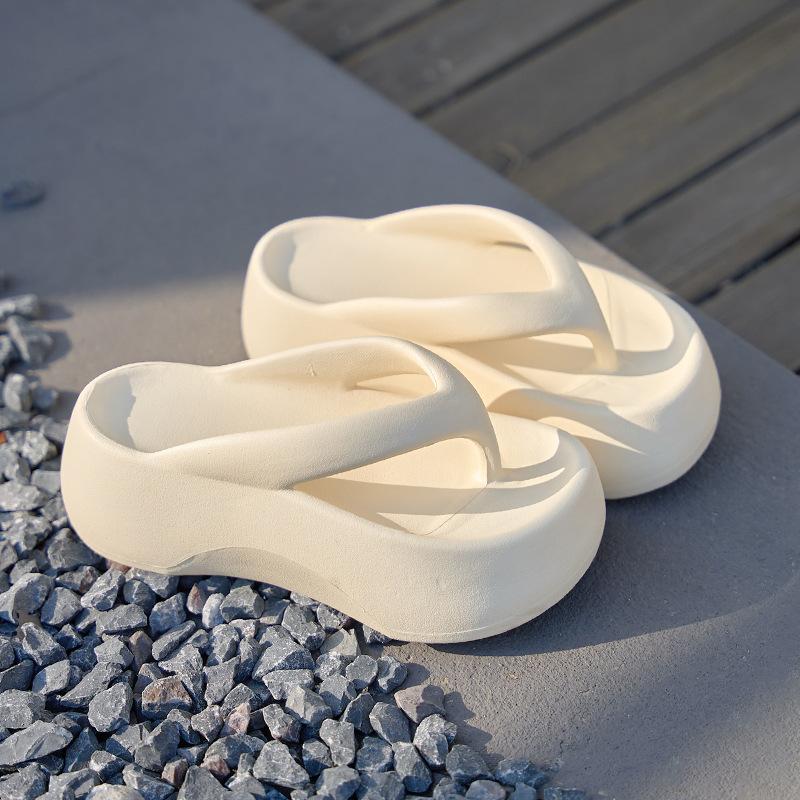 Height-increasing Thick-bottomed Flip-flops, Fashionable and Simple for Indoor and Outdoor Wear, Non-slip, Deodorant and Deodorant Slippers, Ladies