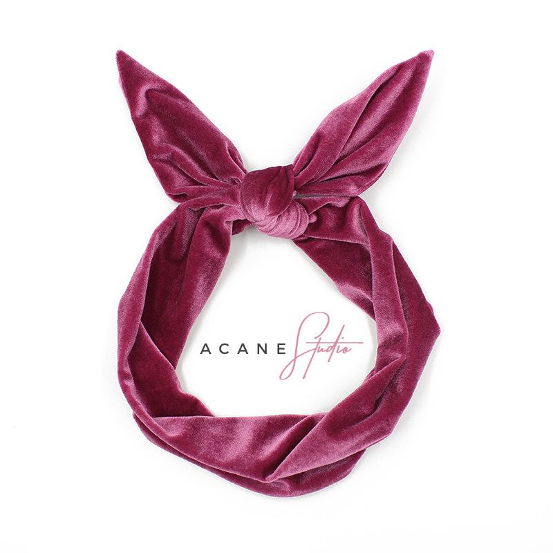 Acane European and American Personalized Retro Print Rabbit Ears Bows Wire Wide Hair Band Headcloth Party Ornament Velvet Rubber Red 103*9cm