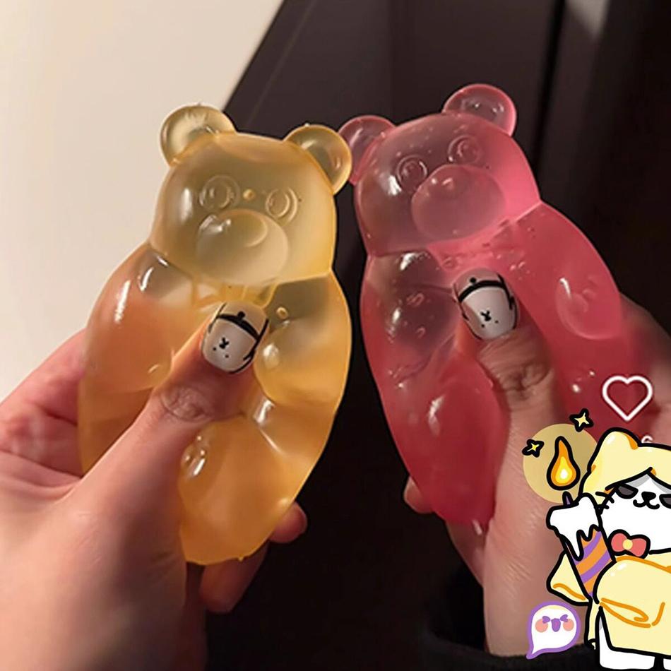 Little Bear Maltose Pinch Stress Relief Ball Relief Anxiety Sensory Tool For Focus Adhd & Office Desk Calming Gadget