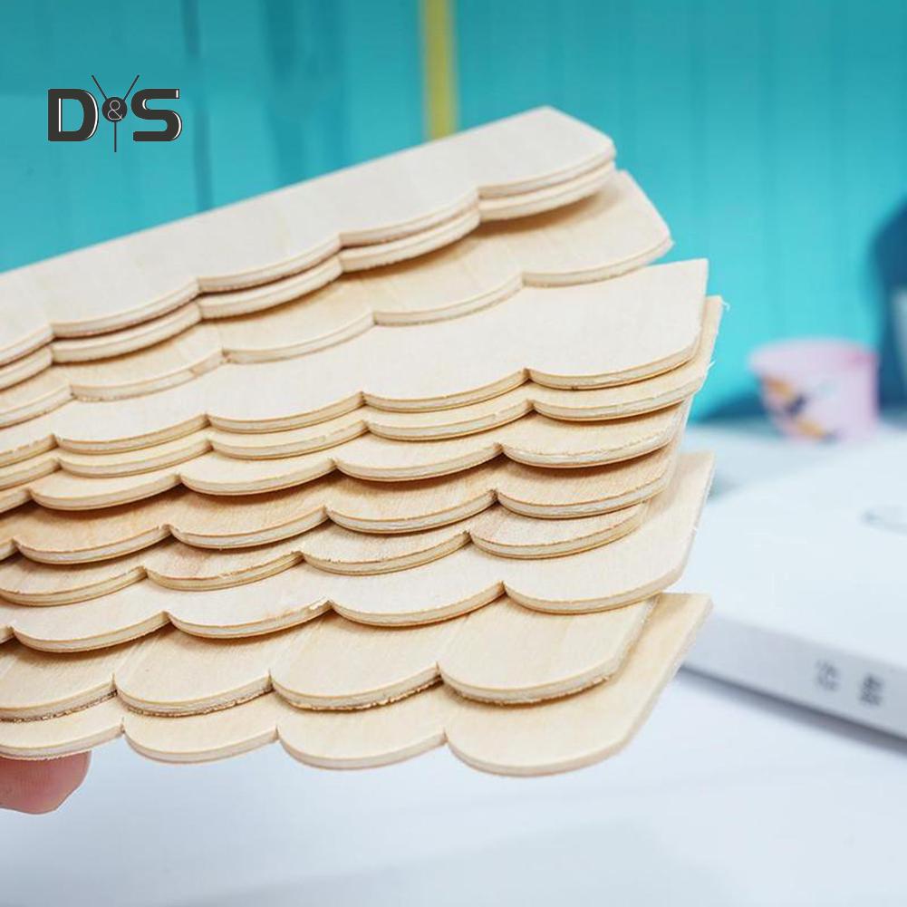 Bláto v oku Dřevěné střešní tašky domeček pro panenky Doplněk pro miniaturní malování pokojíčku vlastními rukama