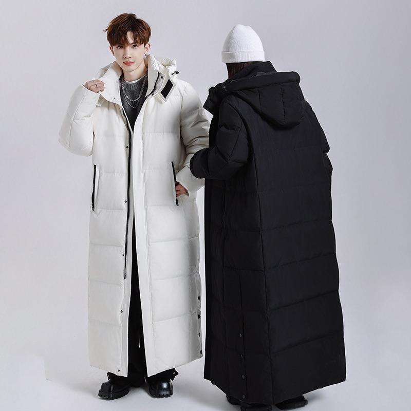 New Autumn and Winter Couples Long Knee Down Jackets for Men and Women Loose Casual Warm Jackets