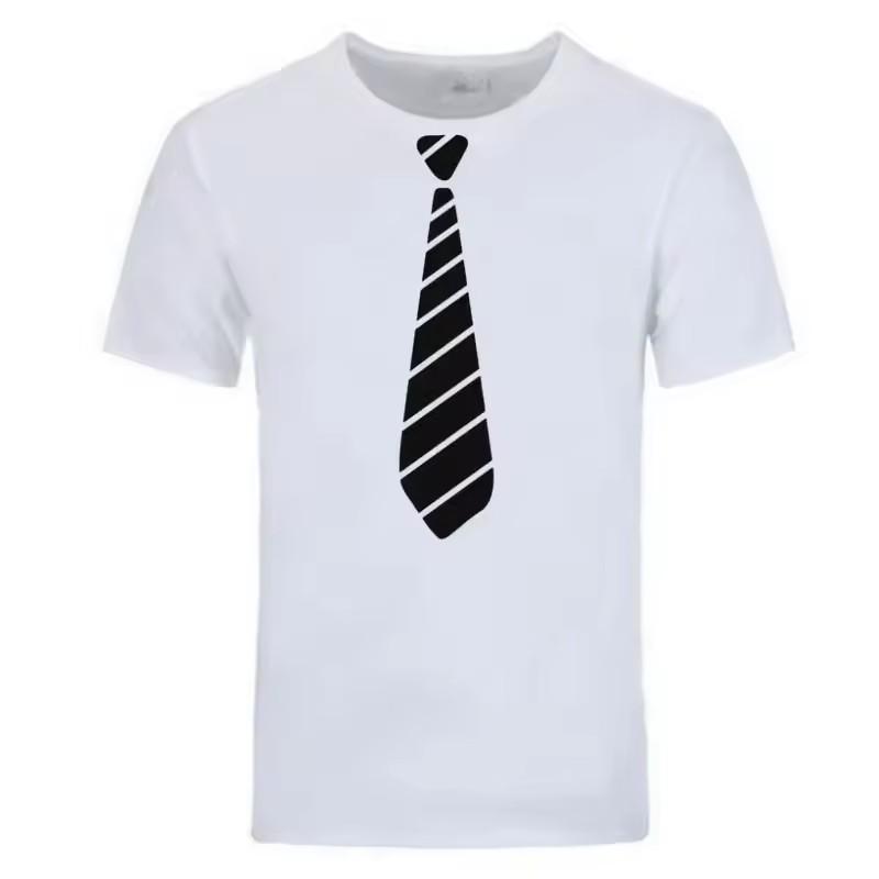 Summer Fun Tie Design Men's T-Shirt Novelty Fashion Hip Hop Short Sleeve Casual Comfortable 3D Printing Handsome Clothing