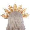 Lolita Gothic Flower Halo Crown Headpiece Women Sun Goddess Baroque Angel Butterfly Cross Crown Headband Finished Product