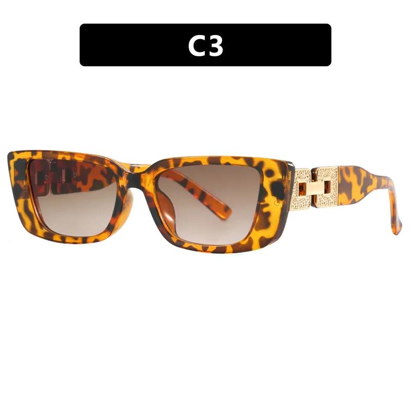 Fashion Women Sunglasses Cat Eye Narrow Frame Chain Legs Sunglasses For Female Vintage Small Square Men Eyewear Outdoor UV400