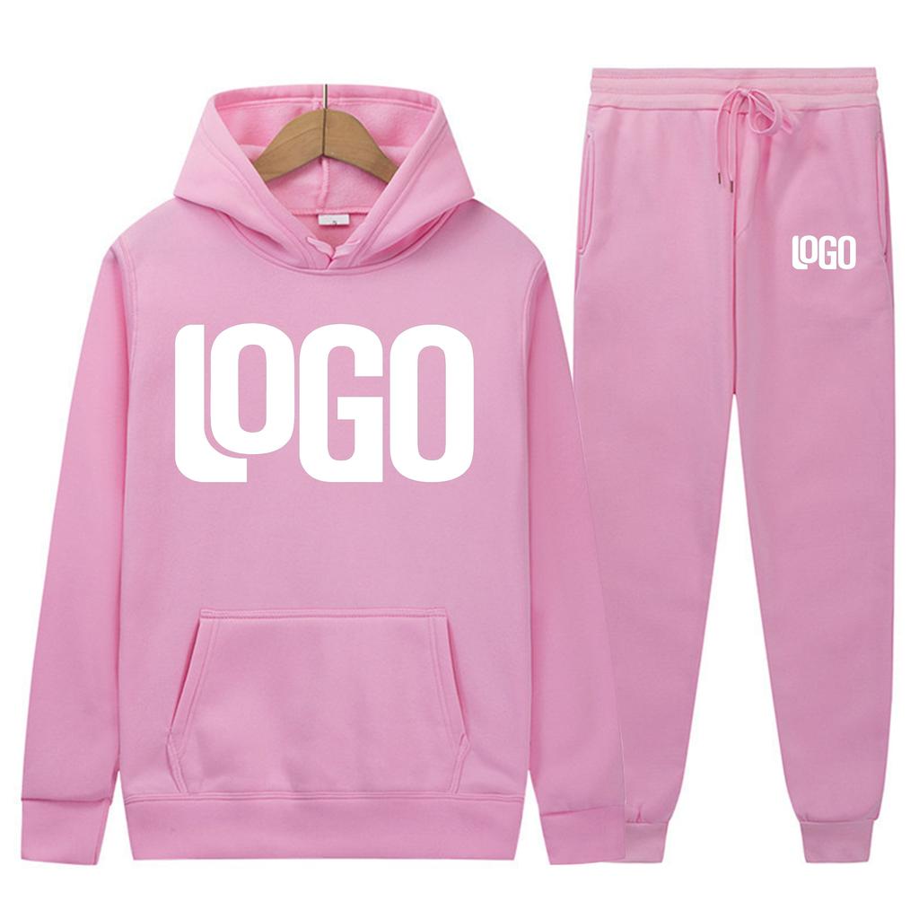 DIY10 Customization of your brand logo Men's and women's casual hoodie set street style personalized sport