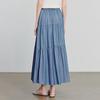 Chuyu Women's Faux Denim A-line Tiered Skirt