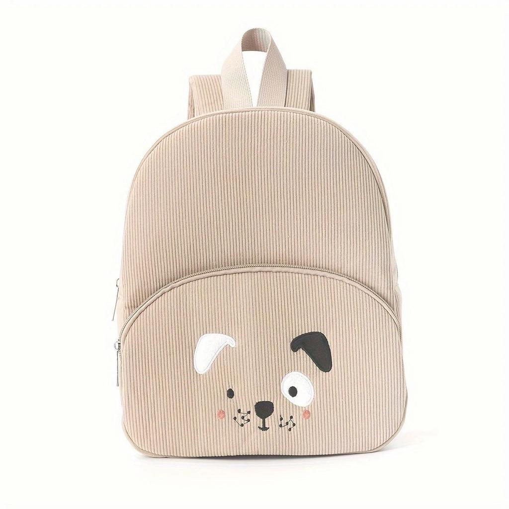Cute Cartoon Corduroy Backpack - Large Capacity Plush Bear School Bag for Students