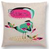 Cartoon Sofa Überwurf Kissenbezug Bunte Tiere Vogel Katze Reh Pfau Eule Blumen Lied Kissenbezug