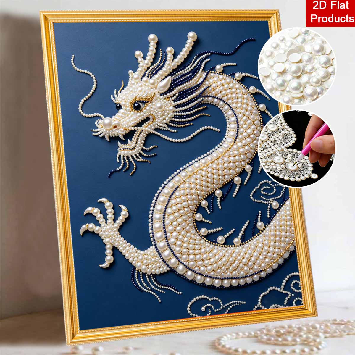 

DIY Pearl Diamond Art Painting kits for Adult and Beginners, Majestic Dragon Sparkling Painting Craft Home Wall Decor handmade Gift 30x40cm