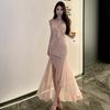 Summer New Pink Vacation Ribbon Slim Dress Can Luli Wear A Travel Vacation Dress