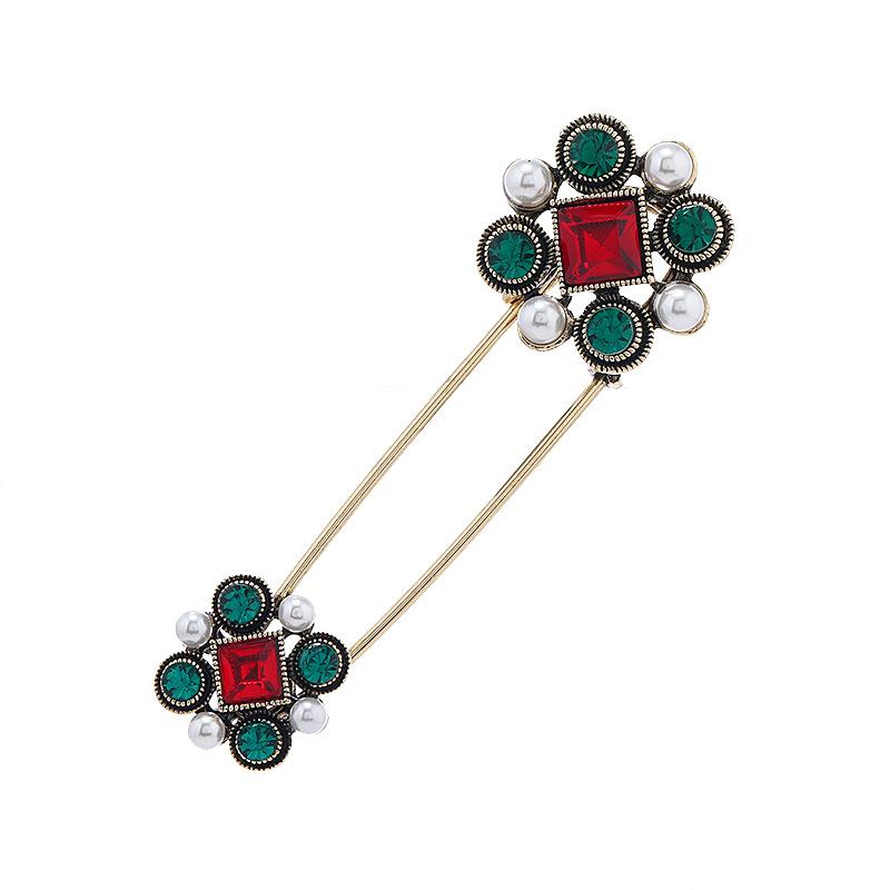 Fulok court style pin women's high-end colored treasure crystal brooch scarf shawl buckle corsage accessories