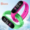 Fashion Sports Bracelet with LED Display, Rounded Dial, Adjustable Silicone Strap, Digital Watch