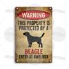 Beware Of Dog Warning Metal Sign Setter Aussie Corso Frenchie Labrador Poodle Bulldog Beagle Shorthaired Pointer GSP Lab Plaque