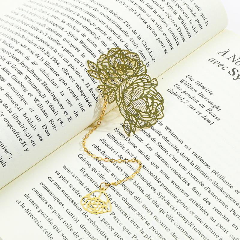 Chinese Style Handmade Book Mark Golden Lotus Sunflower Bookmarks Reading Marker For Book Lover Gifts For Friend
