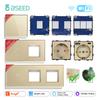 BSEED EU/FR Standard Glass Front Panel Wifi Light Switches Spare Parts USB Wall Socket Smart Socket APP Control DIY Free Combine