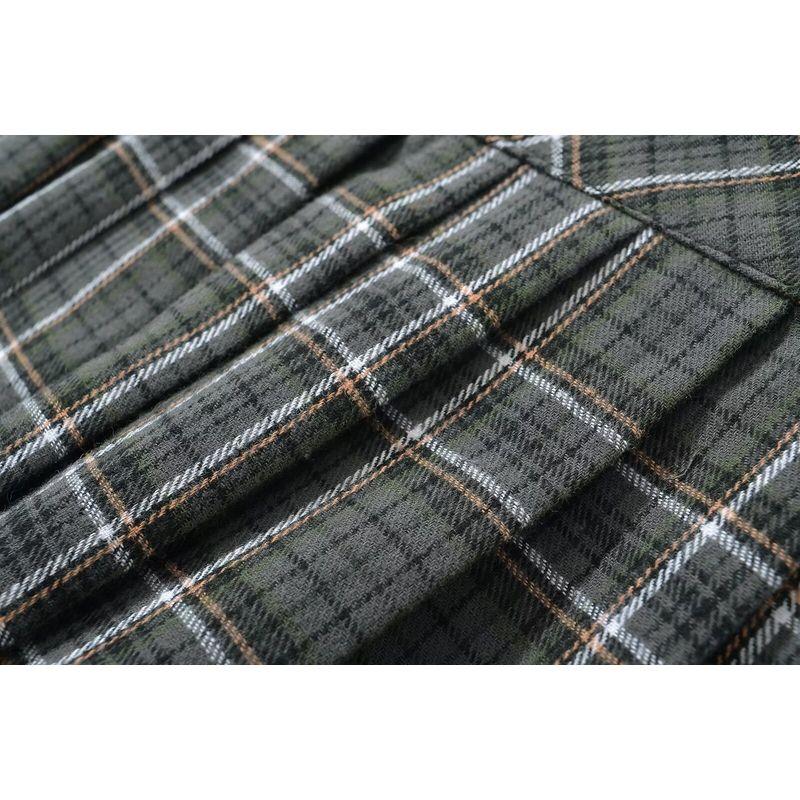 Kaslead New Arrival Women's Clothing Fashion Style Fashion All-Match Casual Gingham Adjustable Pleated Skirt