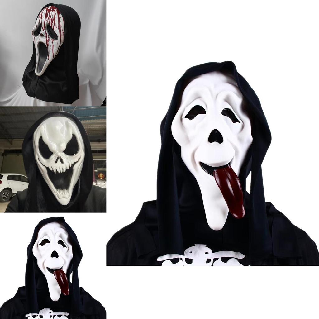Scream Ghost Latex Mask Horror Costume Accessory For Halloween Parties