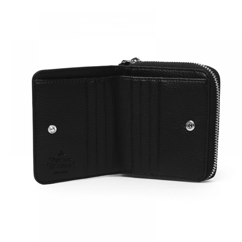 Vivienne Westwood 5107004ju S000d N403 Vegan Bio Green Grain Medium Zip Bifold Wallet