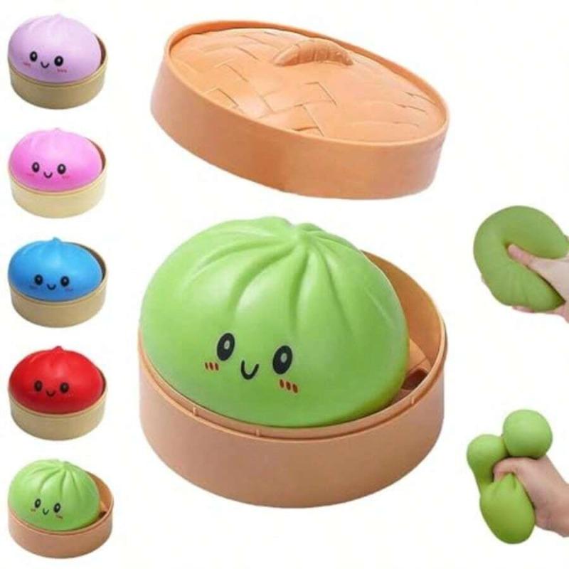 Bun Pincé Pâte à Farine Souple, Jouet Anti-Stress Squeeze Fidget Boule à Malaxer pour Raviolis United States