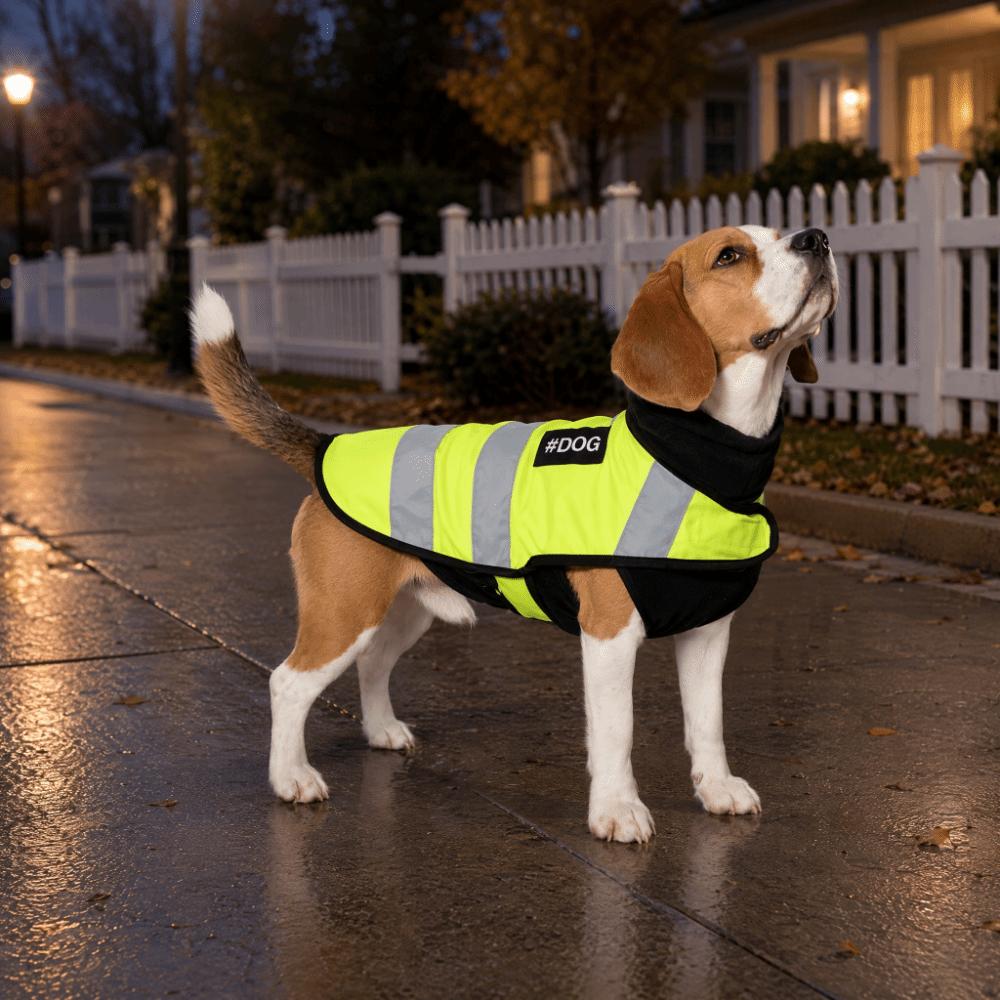 Bright Orange Puppy Visibility Jacket Adjustable Pet Fluorescent Clothes  for Walking Night