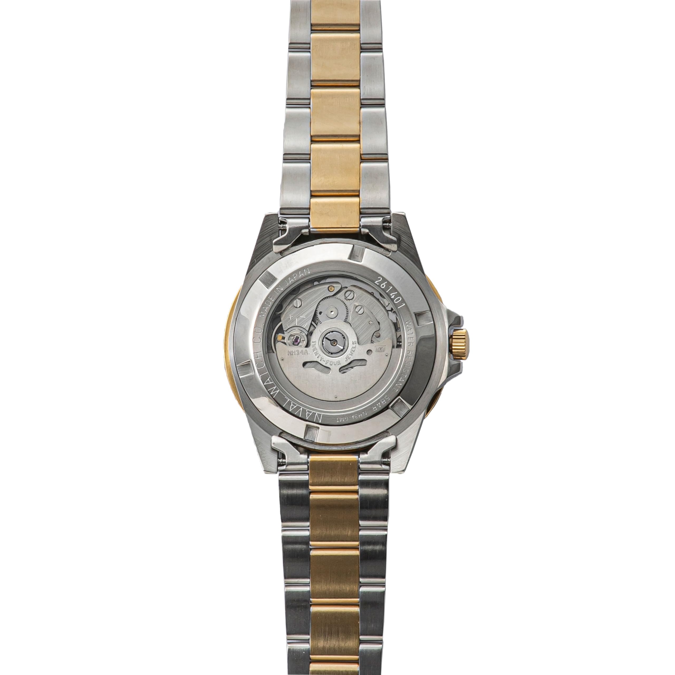 NAVAL WATCH Produced by GMT Combi color BK bezel links metal