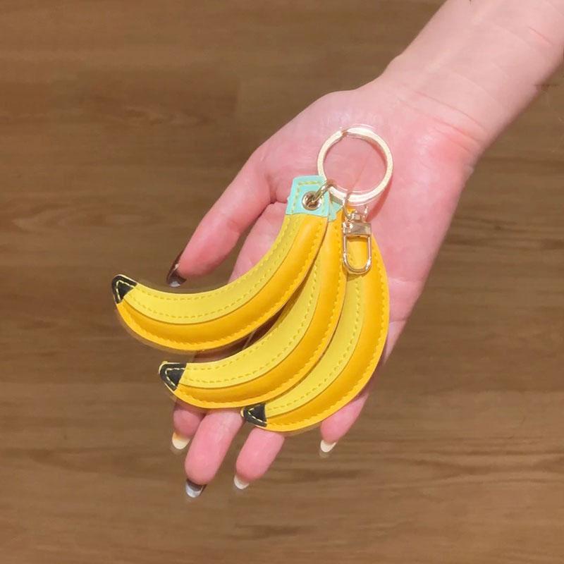 Cute Banana Pendants Suitable for Bags Women's Handbags, Shoulder Bags, PU Leather Keychain Accessories Bag Accessories