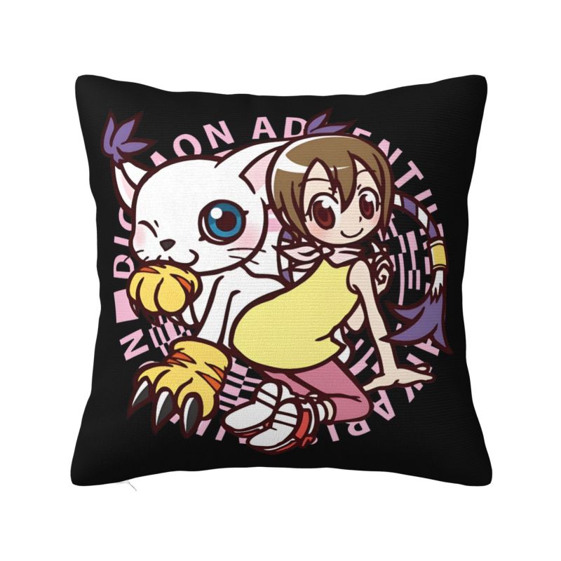 

Custom Modern Gatomon Cushion Cover for Sofa Polyester Adventure Anime Throw Pillow Case 30cmx30cm