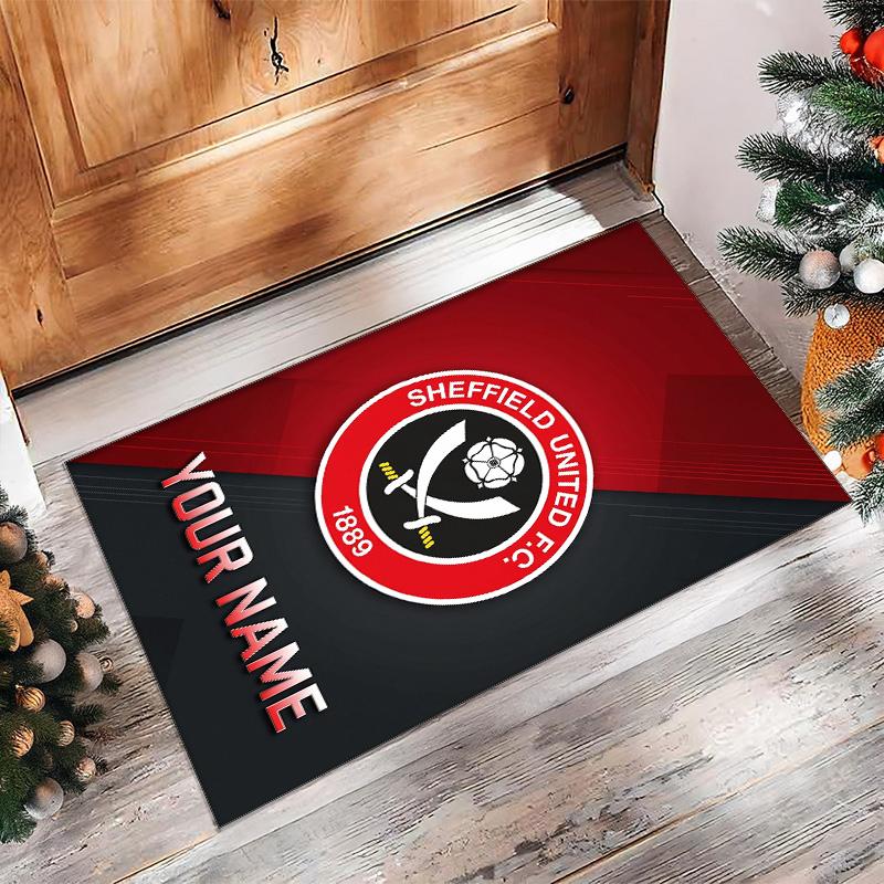 Sheffield United FC Printed Crystal Velvet Rug Non‑Slip Crystal Velvet Carpet For Sofa Bedroom Indoor Home Decoration
