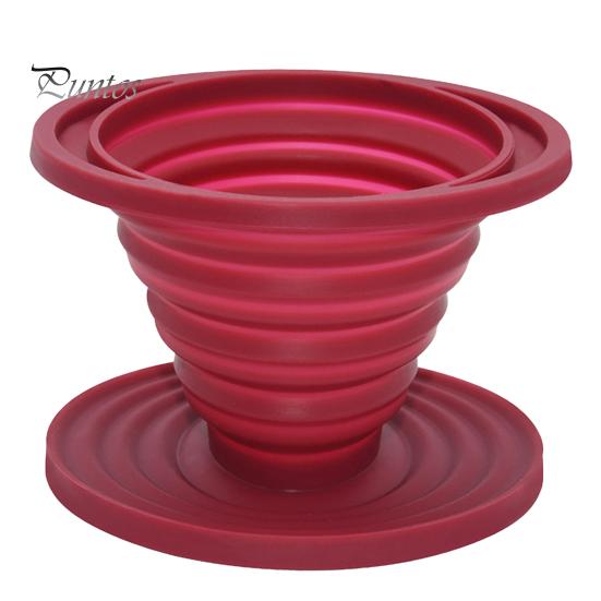 

Складная капельница для кофе Многоразовый силиконовый держатель фильтра для кофе Пищевой класс Не содержит BPA Термостойкий портативный воронка для фильтра для кофе красный