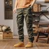 Working Pants for Men's Spring and Autumn Pure Cotton Wear-resistant Small Feet Tying Pants American Retro Multi-pocket Casual Pants Trousers