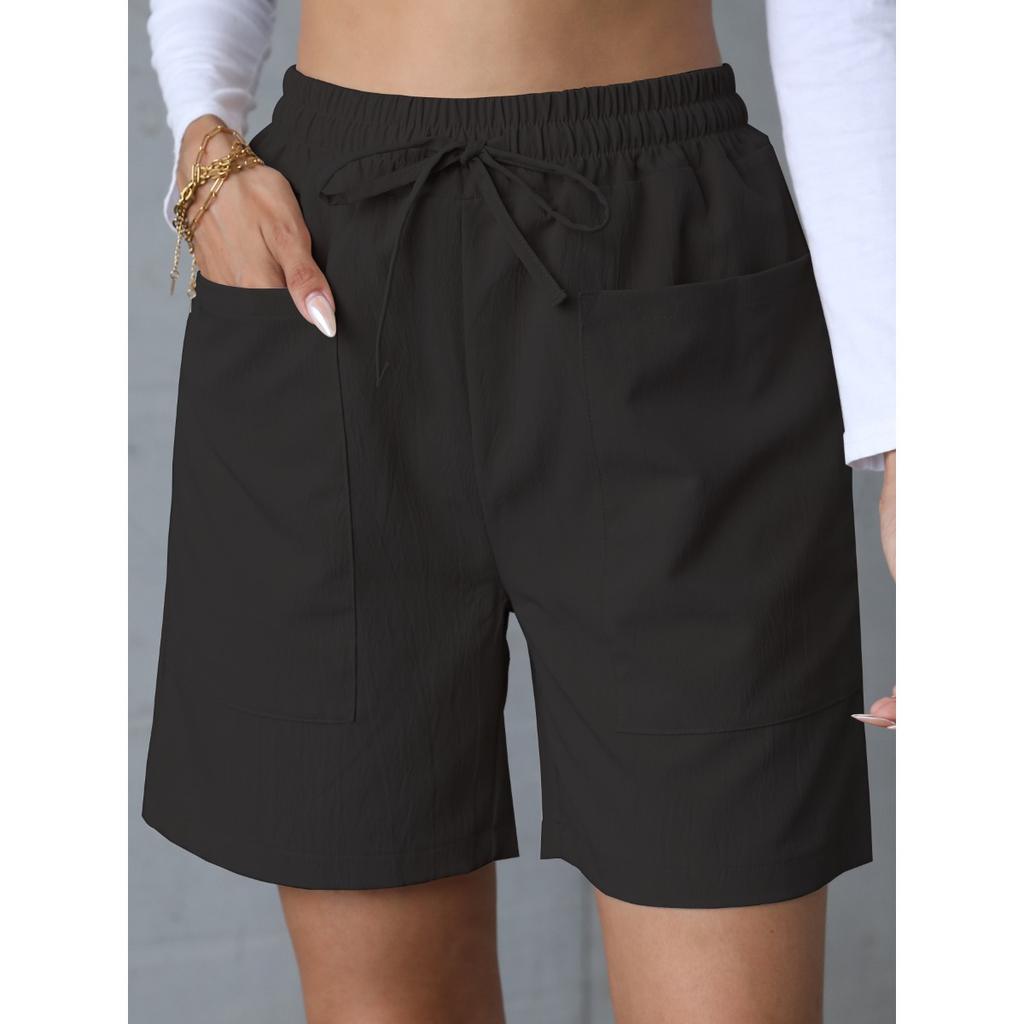 Summer New Style, Loose Fit, Linen, Casual Shorts, Solid Color, Plus Size, High Waist, Wide Leg Pants for Women
