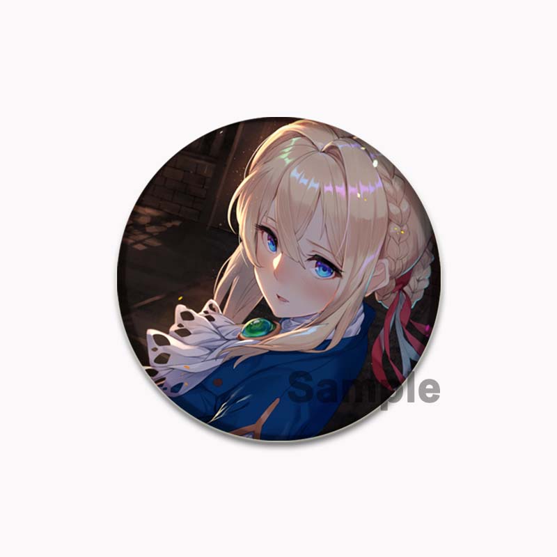 32/44/58mm 58mm Jewelry Accessories Gifts Anime Violet Evergarden Brooches Cosplay Handmade Badges Lapel Pins Backpack Clothes Decoration