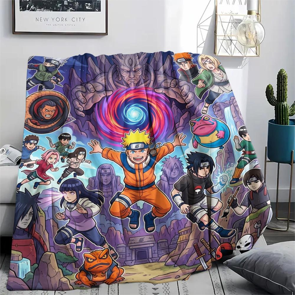 Naruto Print Flannel Blanket, Ultra Soft High Quality All Seasons Warm Throw, Home Decor Cozy Blanket, Perfect Christmas Gift