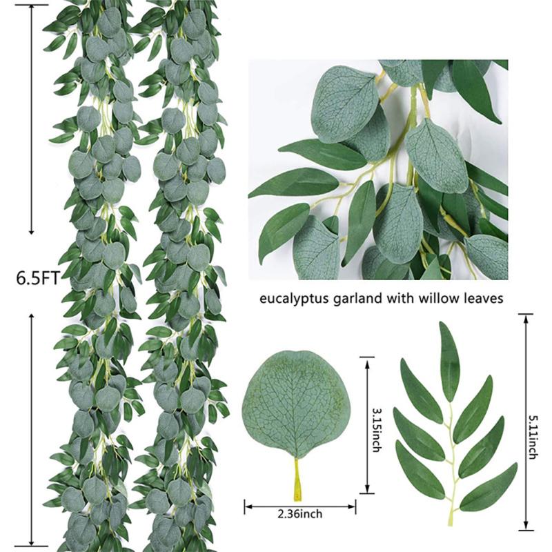 1.8m Artificial Vine Hanging Eucalyptus Leaves Fake Plant For Holiday Wedding Home Decoration