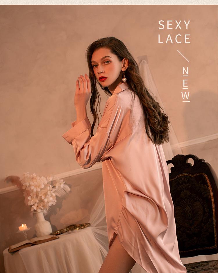 Übergröße Spitze Mesh Boyfriend Hemd - Sexy Dessous Loungewear für Frauen