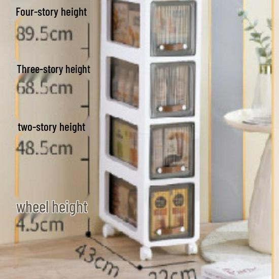 Compact Multi-layer Mobile Storage Rack with Drawers and Casters 2 Layers