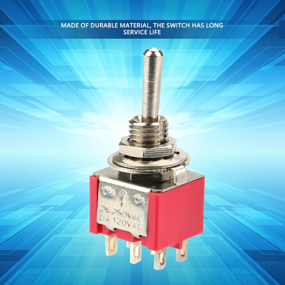 10Pcs MTS-203 Miniature Toggle Switch 6mm ON-OFF-ON Latching Type Toggle Switch Electrical Projects