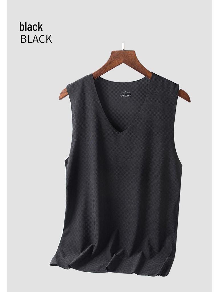 Men's Quick-Drying Slim Fit V-Neck Mesh Ice Silk Summer Tank Top