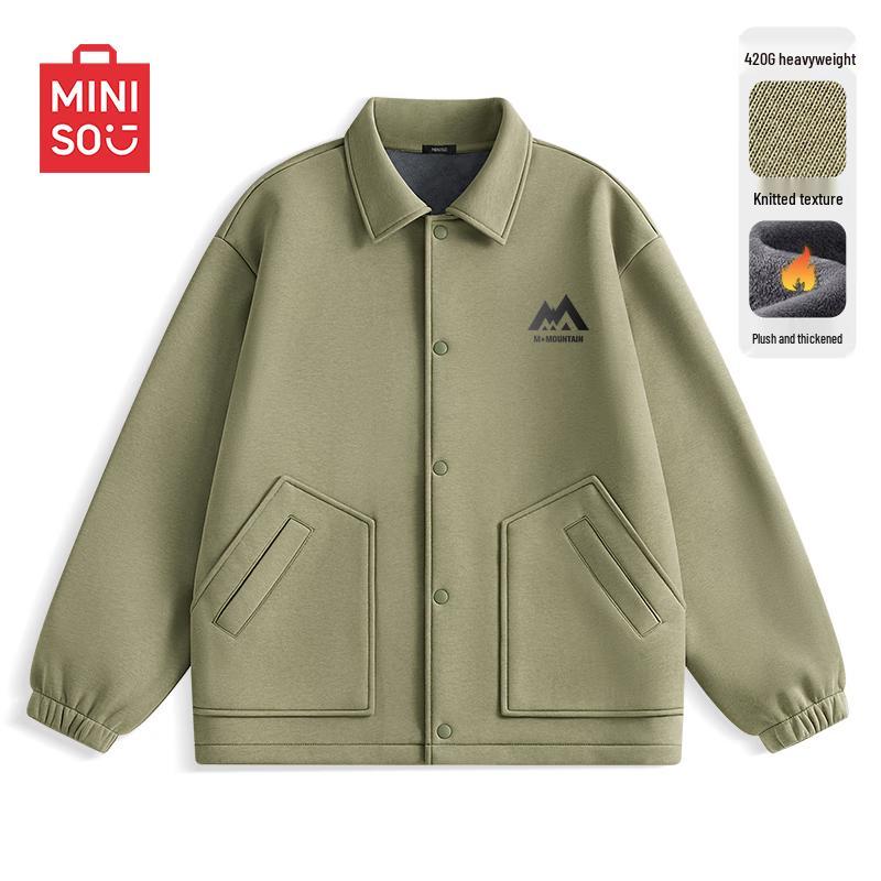 

MINISO Men s Heavyweight American Retro Lapel Jacket M