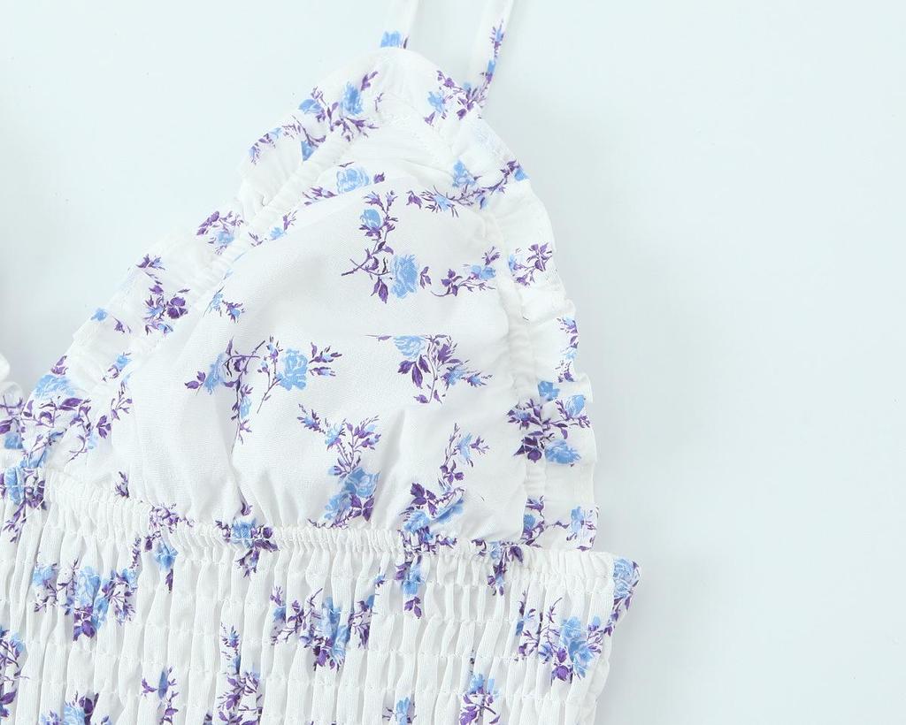 2025 Spring Slim Fit Floral Print Women's Dress - European & American Style