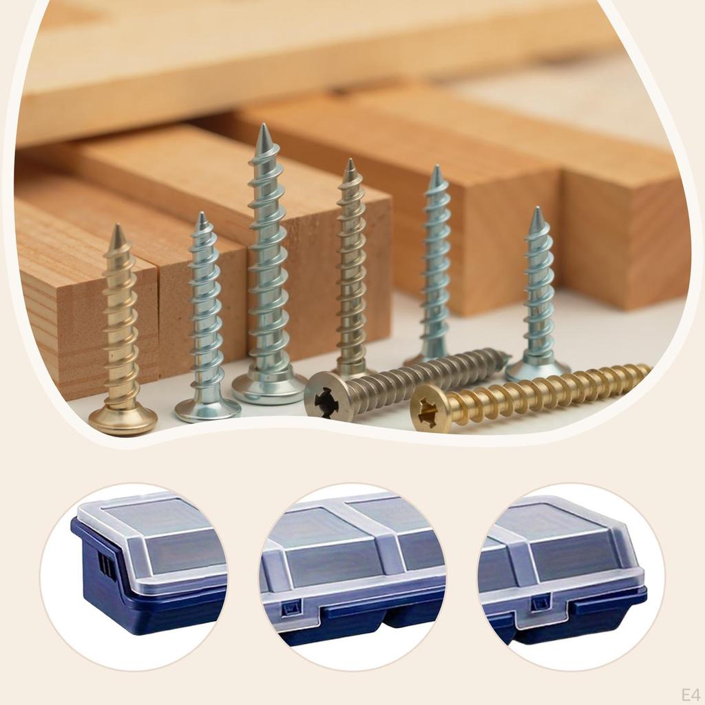 4 Stycken Skruvorganisatorlådor Avdelare Hårdvarubehållare Fodral för Muttrar Små Föremål