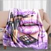 1PC Custom Name Lip Art Makeup Fantasy Outdooor Flannel Blankets Throw Blanket All-Season Throw Gift Bedspread for Couch, Bed, Camping Holiday Birthda