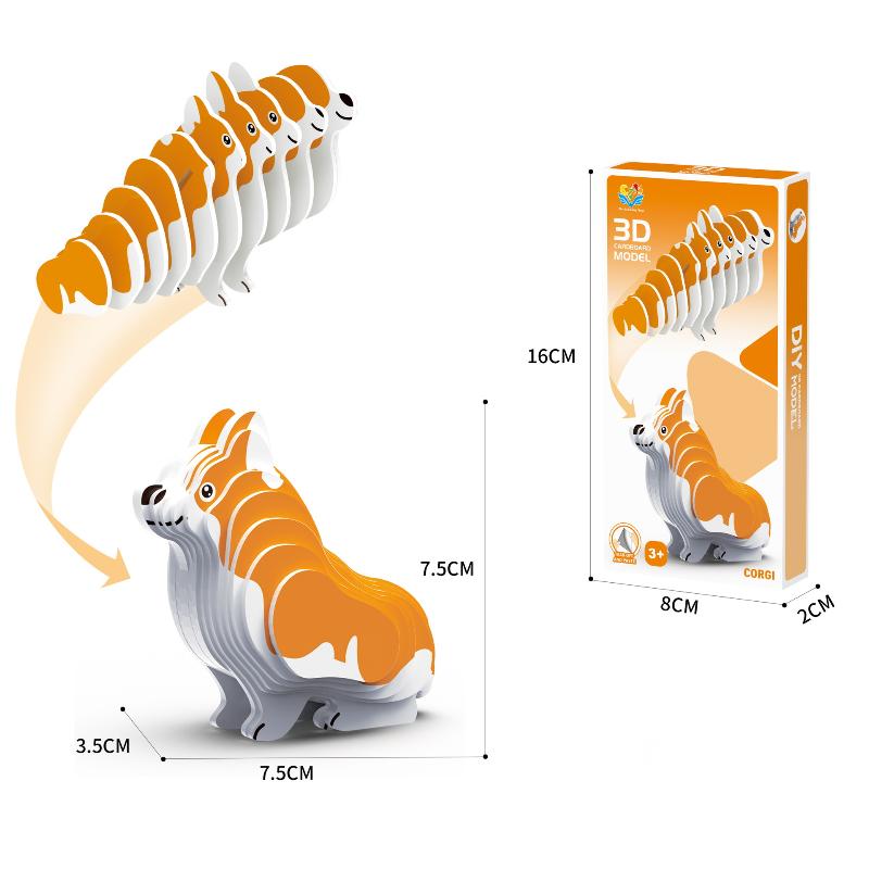 1 Set Kids Educational Montessori Toys Funny Diy Manual Assembly Three-Dimensional Model Animal 3D Paper Puzzle Toy For Boy Girl