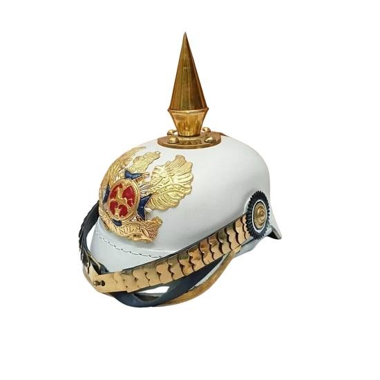 Halloween German Leather Pickelhaube White Helmet Imperial Prussian KA